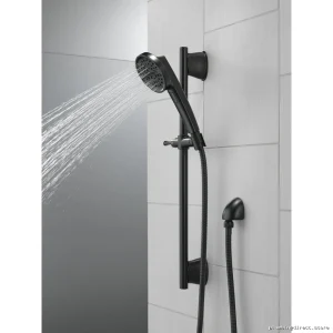 Delta 51386-BL 3-Function Adjustable Handheld Shower with Slide Bar - Matte Black