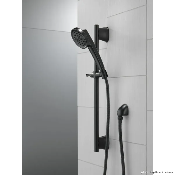 Delta 51386-BL 3-Function Adjustable Handheld Shower with Slide Bar - Matte Black - Image 4