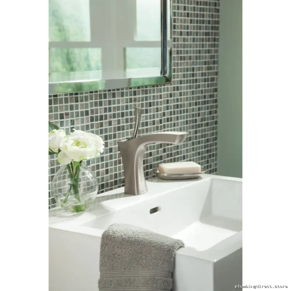 Delta 552LF-SSMPU Stainless Steel Single Hole Bathroom Faucet for Tesla Style - Image 2