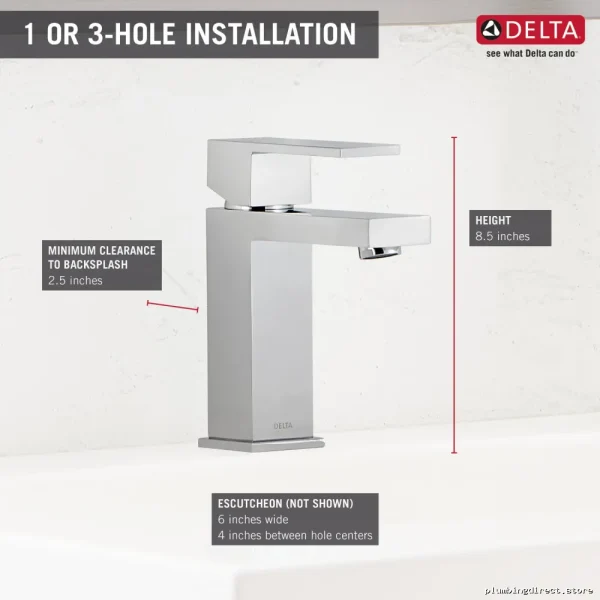 Delta 567LF-PP Modern Angular Single-Hole Chrome Faucet Kit – Easy Install & Durable Design - Image 2