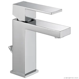Delta 567LF-PP Modern Angular Single-Hole Chrome Faucet Kit – Easy Install & Durable Design
