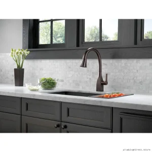 Delta 9183T-RB-DST Touch-Activated High-Arc Pulldown Kitchen Faucet in Venetian Bronze