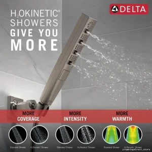 Adjustable 5-Setting Wall Mount Hand Shower | Lumicoat Stainless Delta