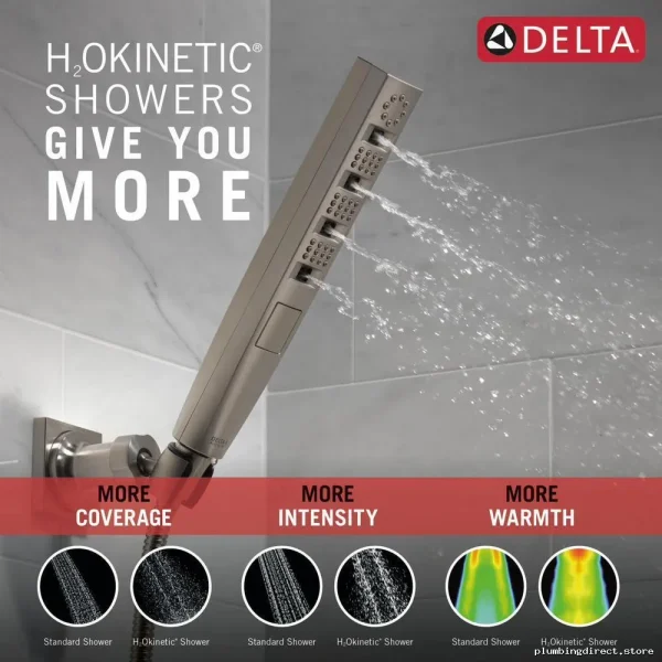 Adjustable 5-Setting Wall Mount Hand Shower | Lumicoat Stainless Delta