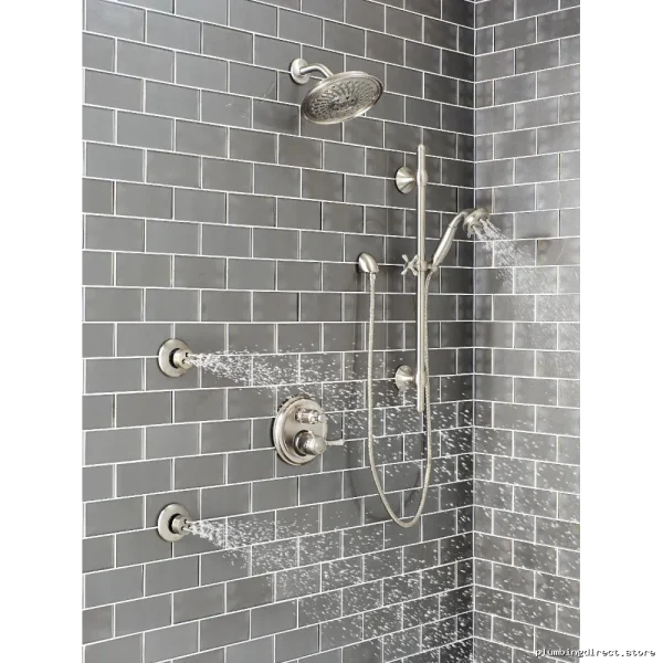 Delta Stainless Steel Round Shower Head with Adjustable Body Spray T50010-SS - Image 5