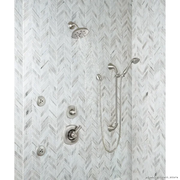 Delta Stainless Steel Round Shower Head with Adjustable Body Spray T50010-SS