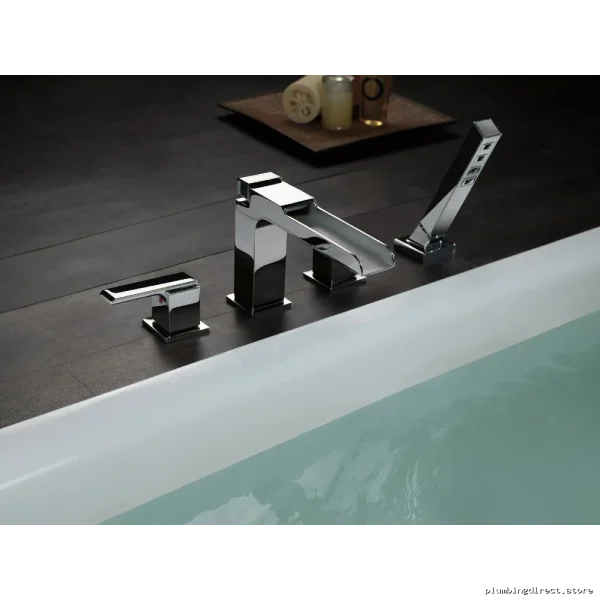 Delta Ara Roman Tub Faucet Trim Matte Black Hand Shower Kit - Complete Set - Image 3
