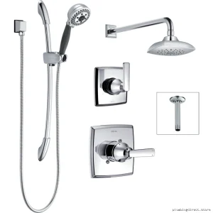 Delta Ashlyn 14 Series Chrome Shower Kit with Valve Stops DF-KIT6-WS