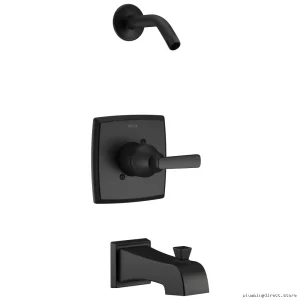 Delta Ashlyn Monitor 14 Tub & Shower Trim Set - No Shower Head Included | Matte Black T14464-BLLHD