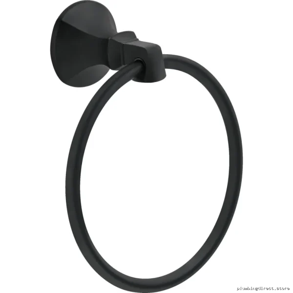 Delta Ashlyn Modern Matte Black Towel Ring - 76446-BL