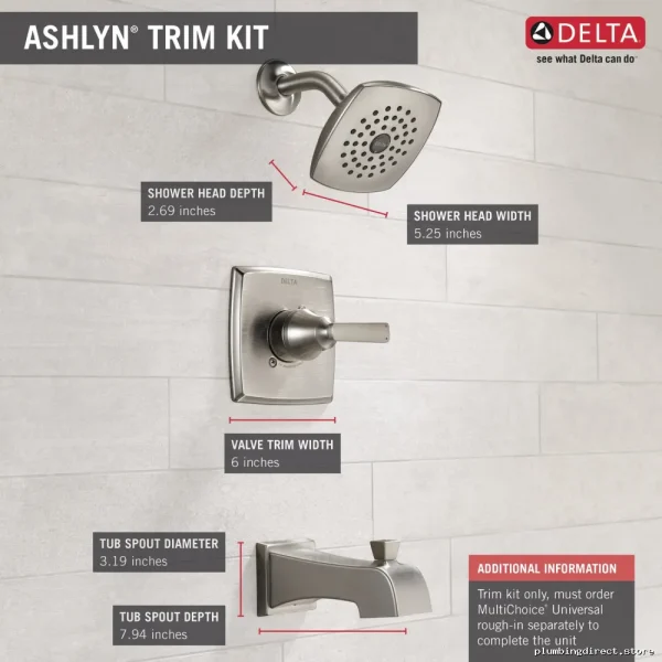 Stainless Steel Ashlyn Monitor 1...-Series Tub & Shower Trim T...-SS by Delta - Image 3