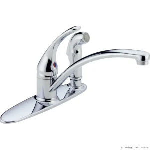 Delta B3310LF-30 Chrome Kitchen Faucet with Side Sprayer for Effortless Cleaning