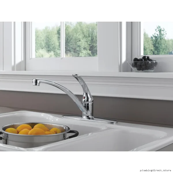 Delta B1310LF Modern Chrome Kitchen Faucet - Foundations Series Design