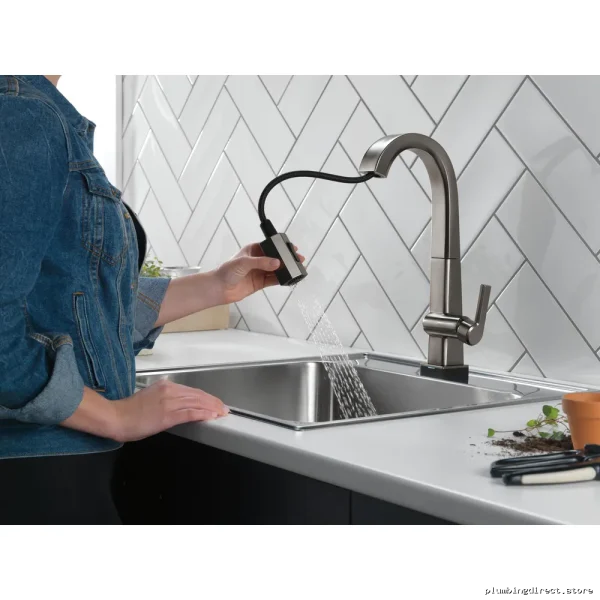 Delta Black Stainless Pull-Down Kitchen Faucet with Touch Bar 9993T-KS-DST - Image 2