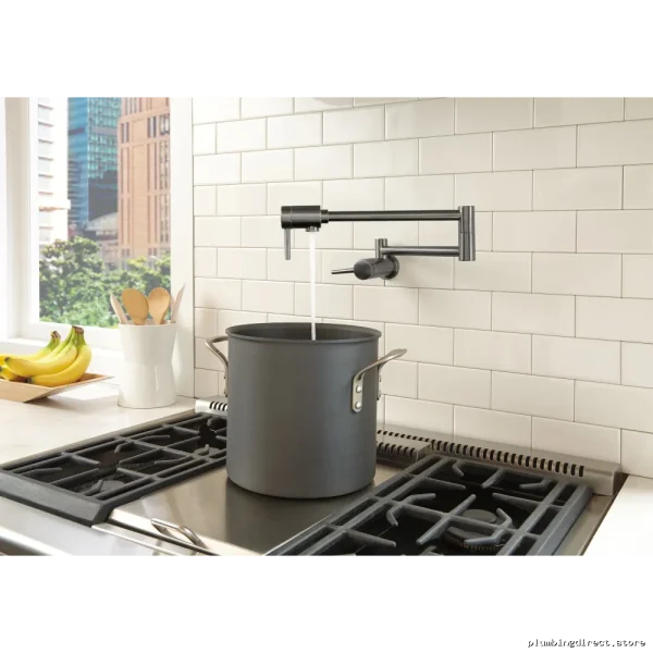Delta Modern Pot Filler Faucet in Black Stainless Steel KS - Image 3
