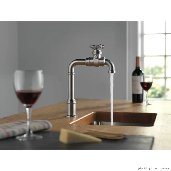 Delta Broderick Black Stainless Bar Faucet with Prep Sprayer 1990LFC-KS - Image 2
