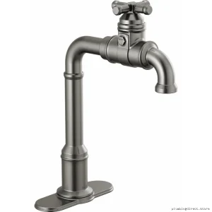 Delta Broderick Black Stainless Bar Faucet with Prep Sprayer 1990LFC-KS