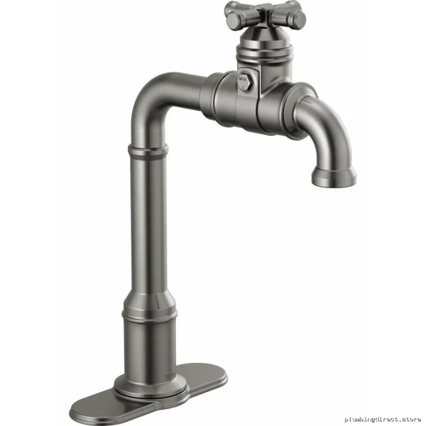 Delta Broderick Black Stainless Bar Faucet with Prep Sprayer 1990LFC-KS