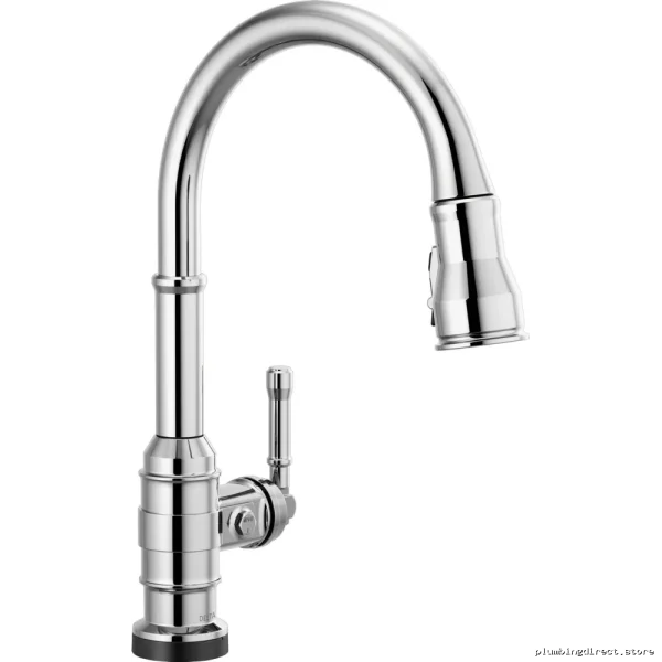 Delta Broderick Chrome Kitchen Faucet: Pulldown Spray for Easy Cleaning