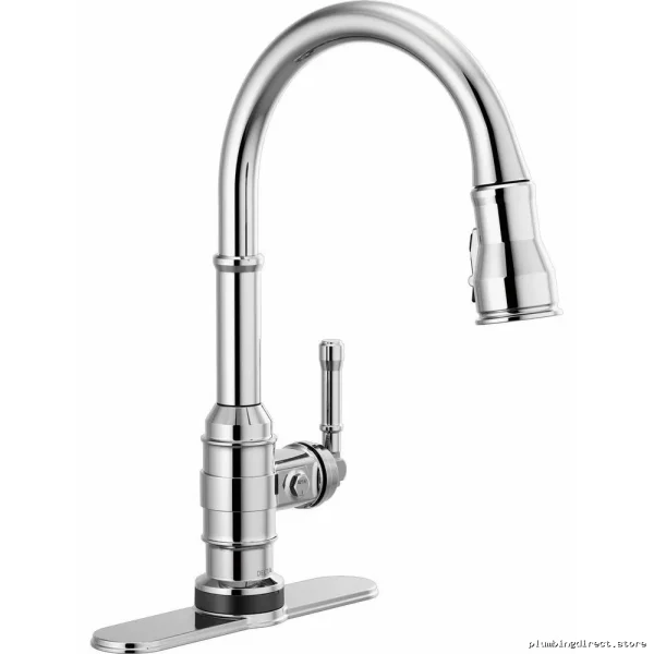 Delta Broderick Chrome Kitchen Faucet: Pulldown Spray for Easy Cleaning - Image 2