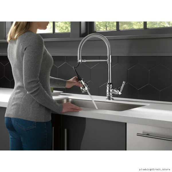 Delta Broderick DST Chromed Professional Quality Spring-Powered Pull Down Sprayer Faucet - Image 3