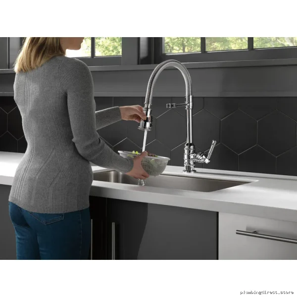 Delta Broderick DST Chromed Professional Quality Spring-Powered Pull Down Sprayer Faucet - Image 5