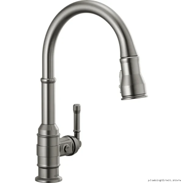 Broderick Kitchen Faucet with Pulldown Spray - Premium Black Stainless 9190-KS-DST Delta - Image 2