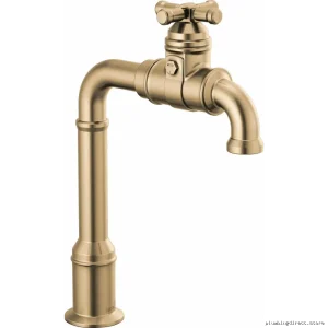 Broderick True Champagne Bronze Prep Bar Faucet – 1990LFC-CZ Delta