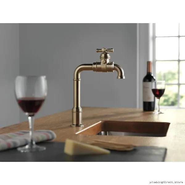 Broderick True Champagne Bronze Prep Bar Faucet – 1990LFC-CZ Delta - Image 3