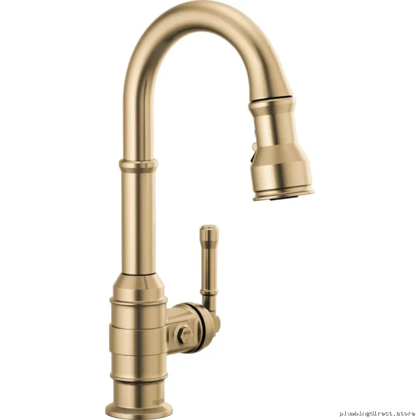 Delta Brodwick Pull Down Spray Kitchen Faucet in Champagne Bronze - Image 3