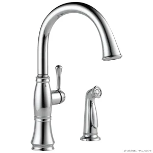 Delta Cassidy Chrome Pull-Down Kitchen Faucet with Side Sprayer 4297-DST