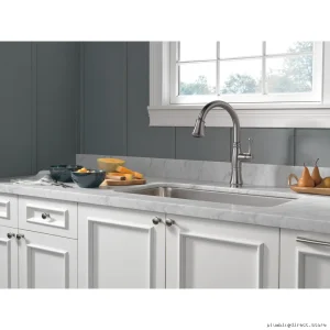 Cassidy Pull-Down Kitchen Faucet - Lumicoat Arctic Stainless Steel 9197-AR-PR-DST Delta
