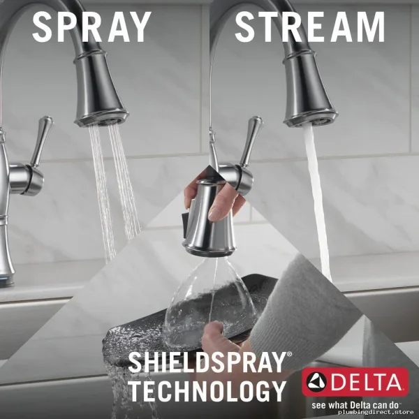Delta Cassidy Touch Kitchen Faucet w/Pull-Down Spray & Arctic Stainless Finish - Image 5