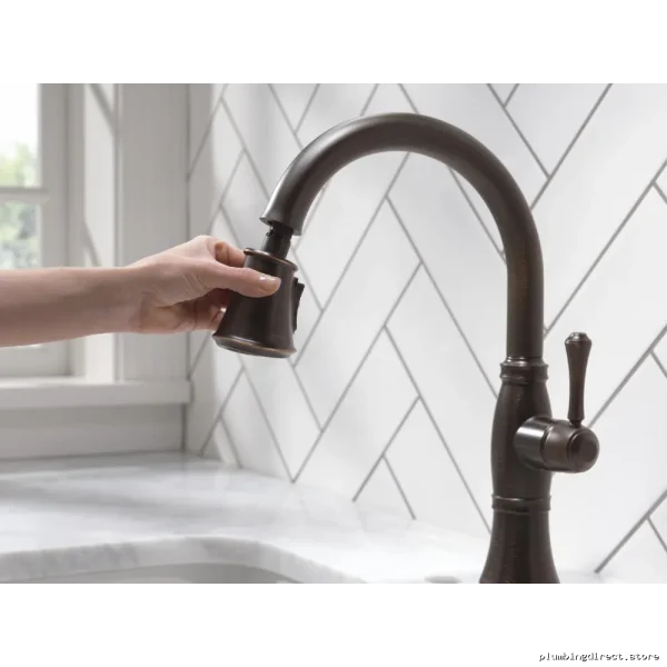 Delta Cassidy Venetian Bronze Kitchen Faucet with Easy-Pull Spray 9197-RB-DST - Image 2