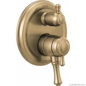 Delta Champagne Bronze 6-Setting Shower Diverter Trim with Valve T27997-CZ