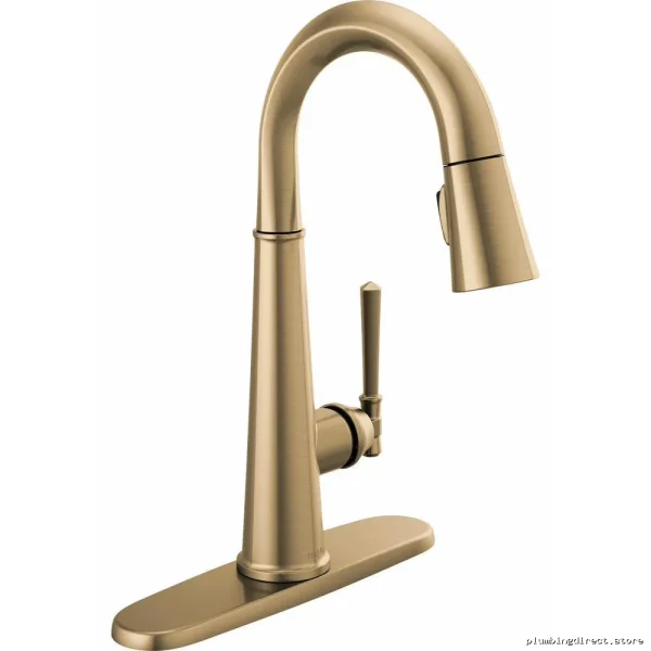 Delta Champagne Bronze Bar Faucet with Pull Down Spray