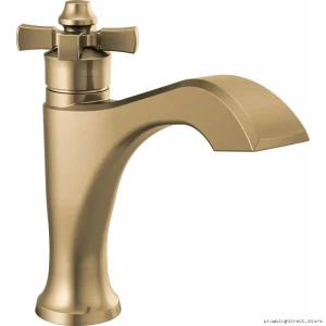 Delta Champagne Bronze Single Handle Bathroom Faucet with Pop-Up Drain