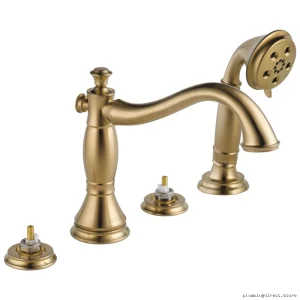 Delta Single-Handle Roman Tub Faucet with Handheld Shower - Champagne Bronze