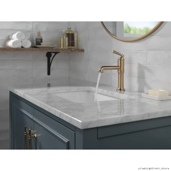 Delta Champagne Bronze Single Hole Bathroom Faucet 536-CZMPU-DST Saylor - Image 3