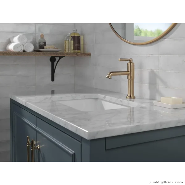 Delta Champagne Bronze Single Hole Bathroom Faucet 536-CZMPU-DST Saylor - Image 4