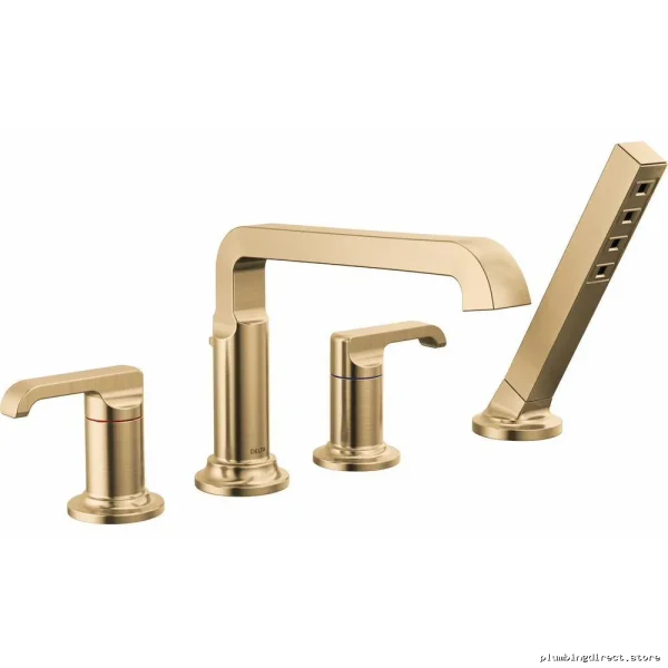 Champagne Bronze Tub Faucet Trim with Handheld Shower - Tetra Roman T4789-CZ-PR-LHP Delta - Image 2