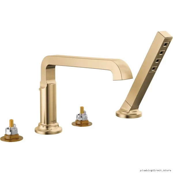 Champagne Bronze Tub Faucet Trim with Handheld Shower - Tetra Roman T4789-CZ-PR-LHP Delta - Image 3