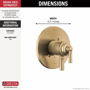 Delta Champagne Bronze Valve Trim - Saylor Monitor 17 Series T17035-CZ