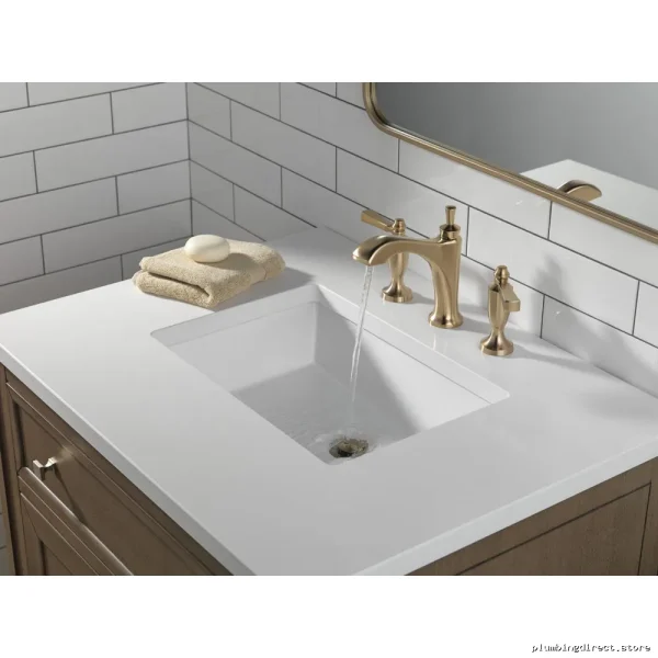 Delta Champagne Bronze Widespread Bathroom Faucet with Lever Handle 3556-CZMPU - Image 2