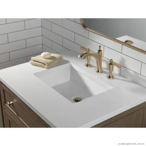 Delta Champagne Bronze Widespread Bathroom Faucet with Lever Handle 3556-CZMPU