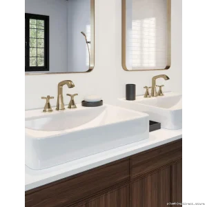 Delta Champagne Bronze Widespread Bathroom Faucet - Stryke Collection