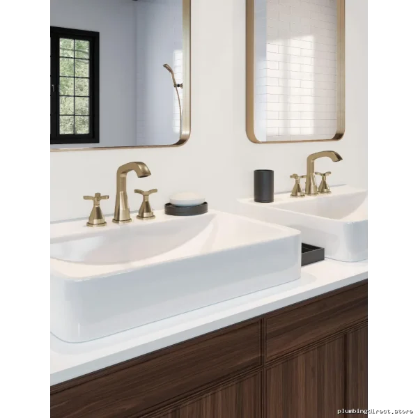 Delta Champagne Bronze Widespread Bathroom Faucet - Stryke Collection
