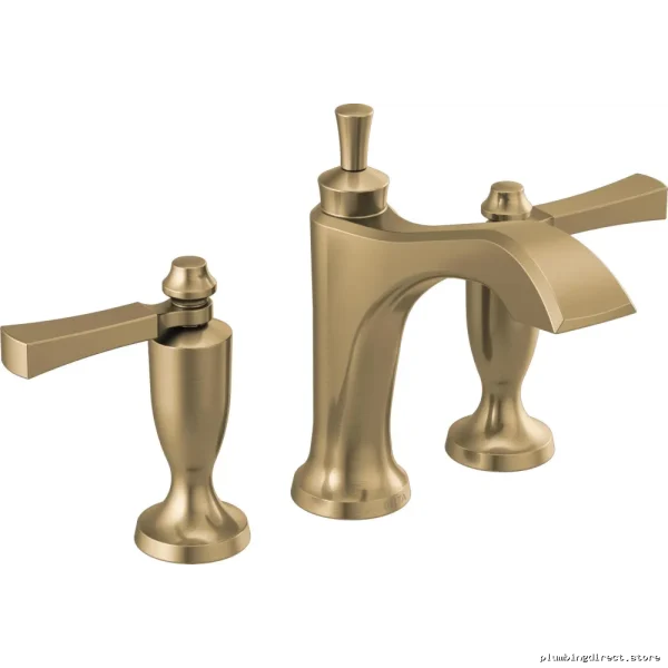 Delta Champagne Bronze Widespread Bathroom Faucet with Lever Handle 3556-CZMPU - Image 3