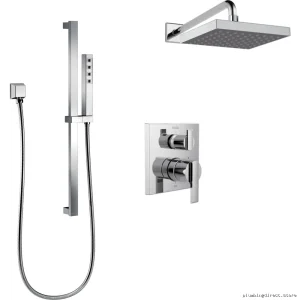 Delta Chrome 14 Series Square Shower Trim Kit - No Valve Included DF-TKIT2-PBS