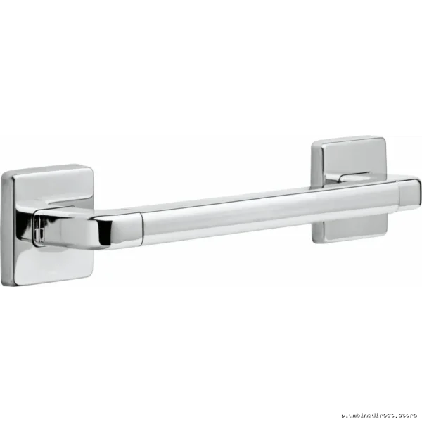 Delta Chrome ADA Grab Bar - Modern 12-Inch Angled Bathroom Safety Rail